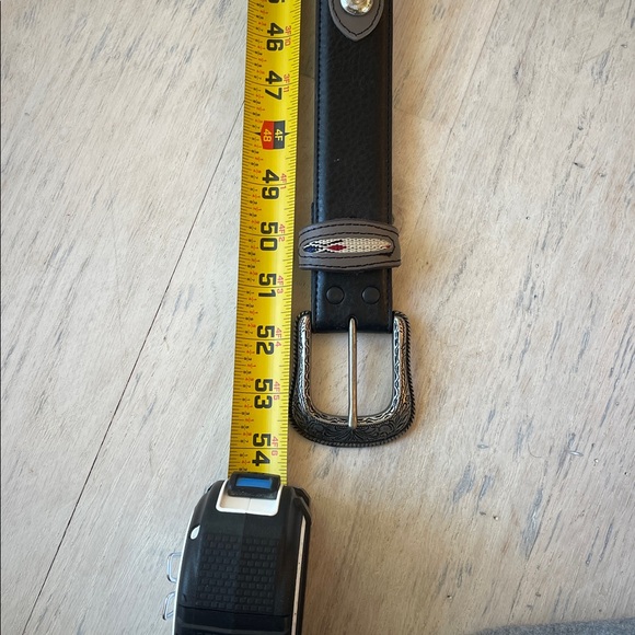 Black leather Navajo belt